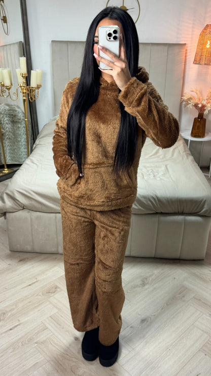 Fully Double Sided Teddy Hoodie Set