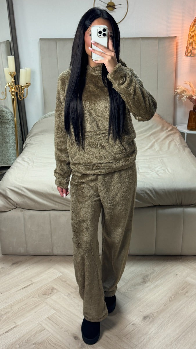 Fully Double Sided Teddy Hoodie Set