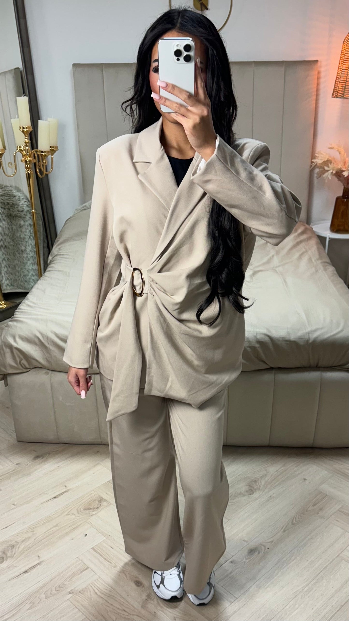 Golden Detail Tie Belt Wrap Set