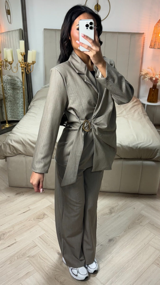 Golden Detail Tie Belt Wrap Set