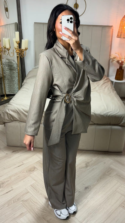 Golden Detail Tie Belt Wrap Set