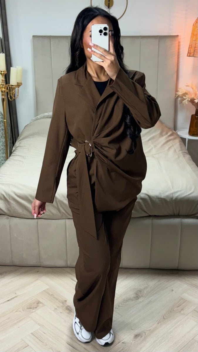 Golden Detail Tie Belt Wrap Set