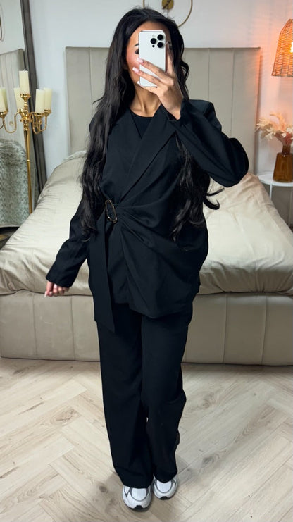 Golden Detail Tie Belt Wrap Set