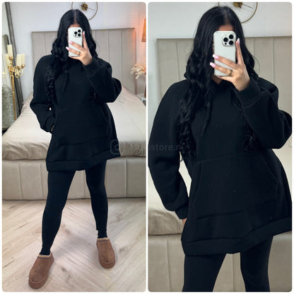 Hoodie Capuchon Legging Set Side Split