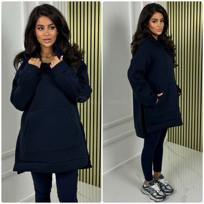 Hoodie Capuchon Legging Set Side Split