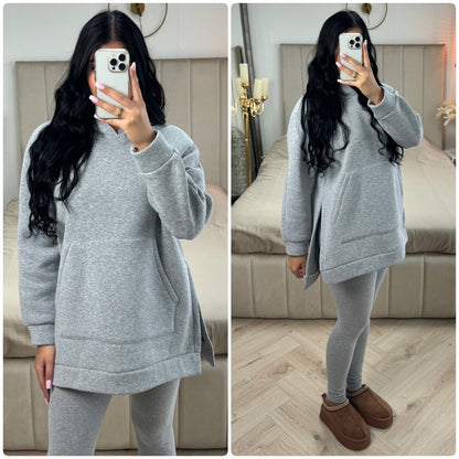 Hoodie Capuchon Legging Set Side Split