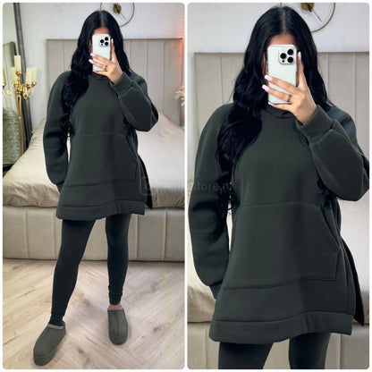 Hoodie Capuchon Legging Set Side Split