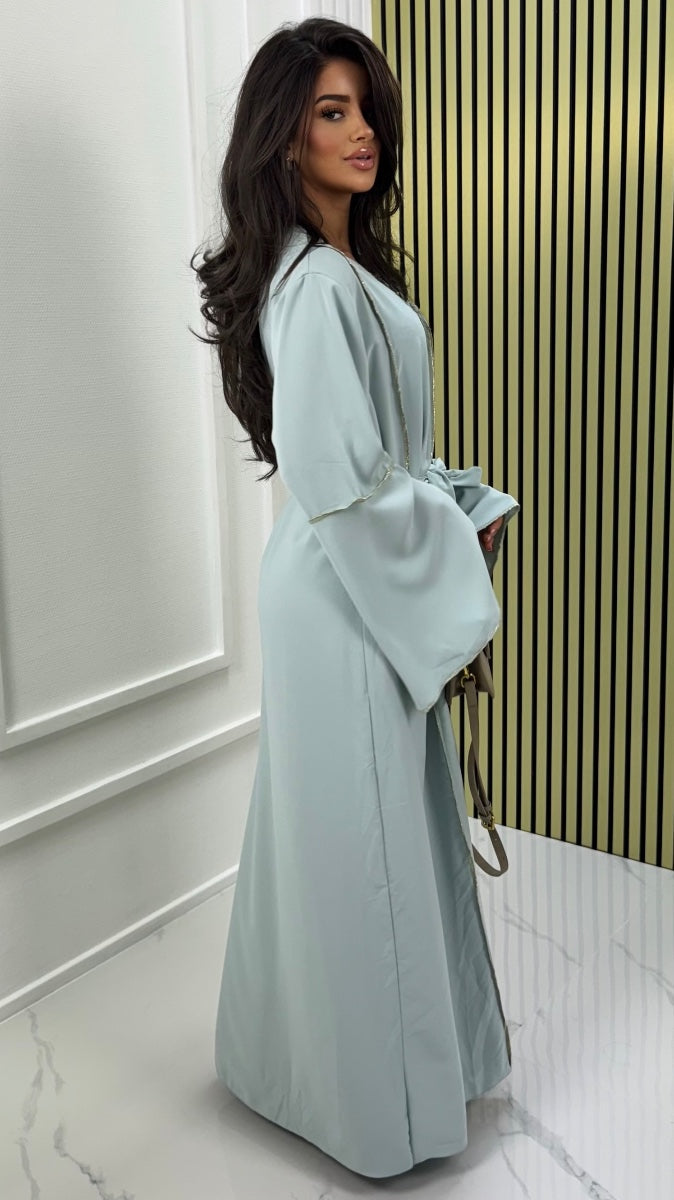 Two-Piece Set Dress Golden Seam Details