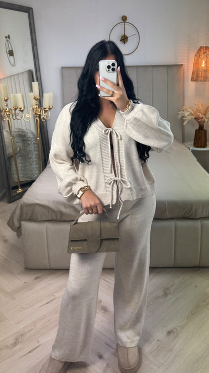 Knitwear Two Ties Cardigan Set
