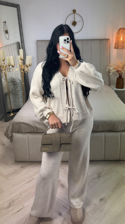 Knitwear Two Ties Cardigan Set