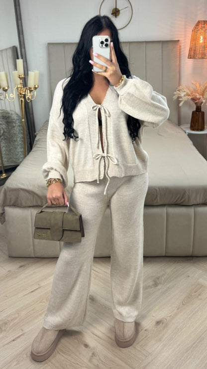 Knitwear Two Ties Cardigan Set