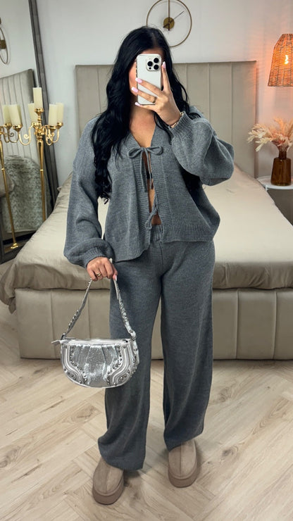 Knitwear Two Ties Cardigan Set