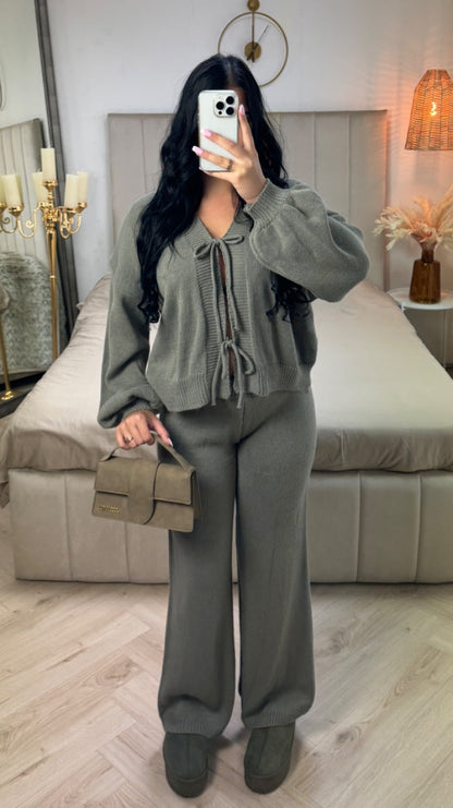 Knitwear Two Ties Cardigan Set