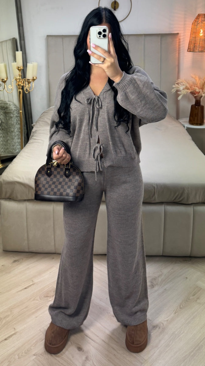 Knitwear Two Ties Cardigan Set