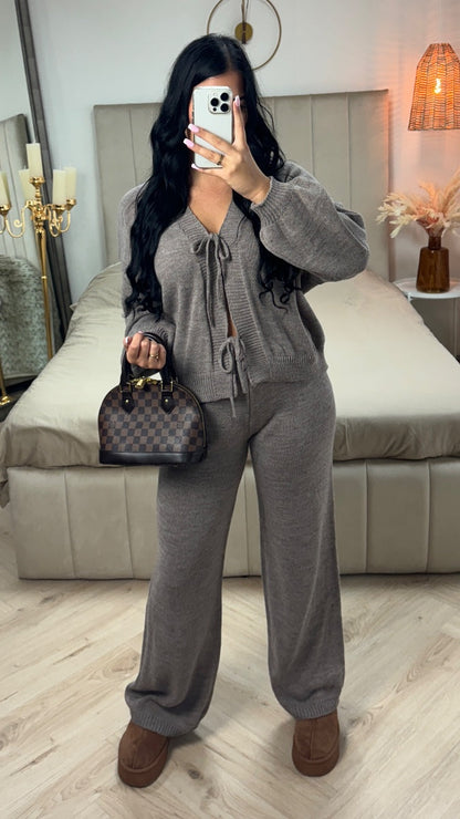 Knitwear Two Ties Cardigan Set