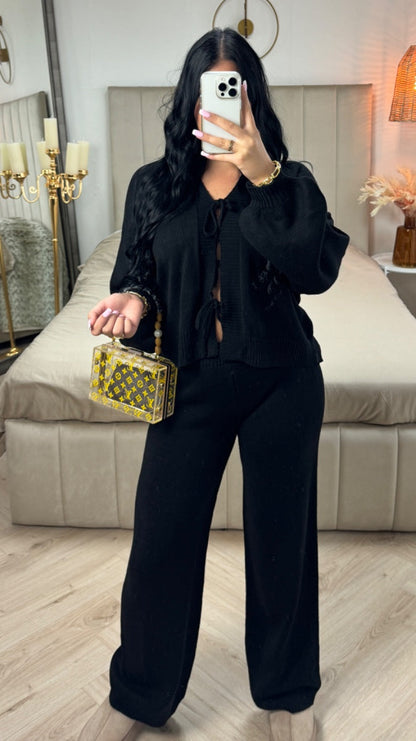 Knitwear Two Ties Cardigan Set