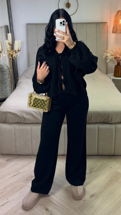 Knitwear Two Ties Cardigan Set