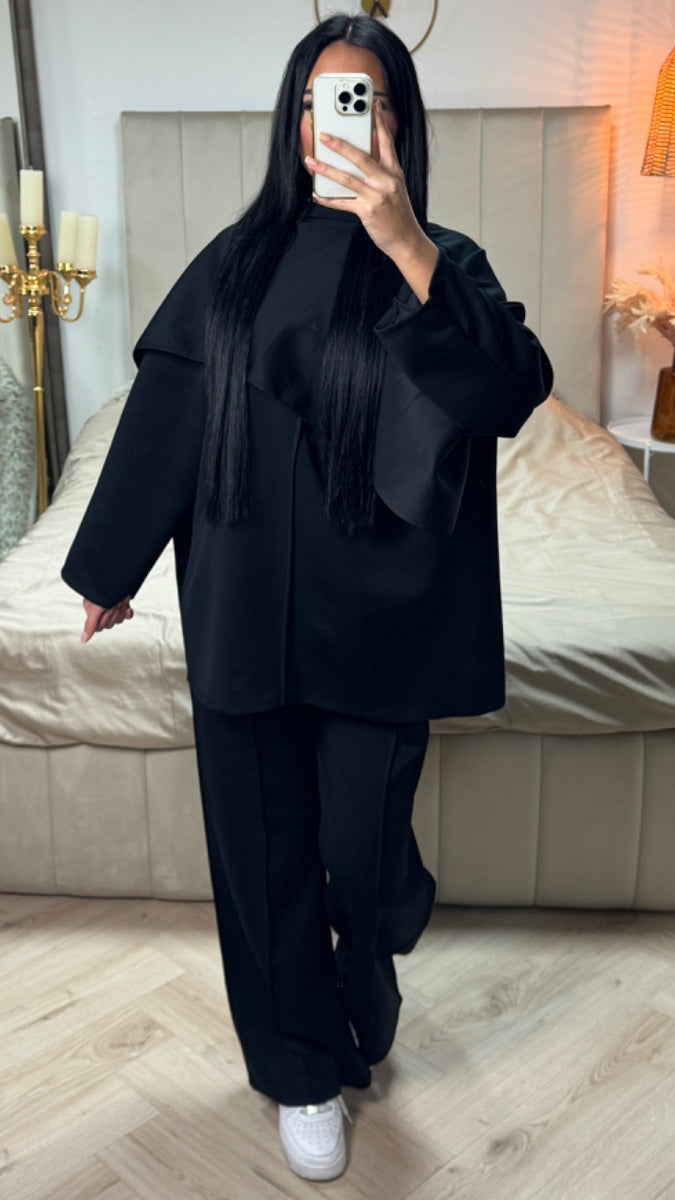 Shawl Mid Stripes Detail Super Comfy Set