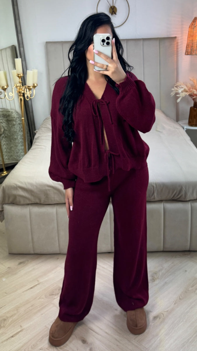 Knitwear Two Ties Cardigan Set