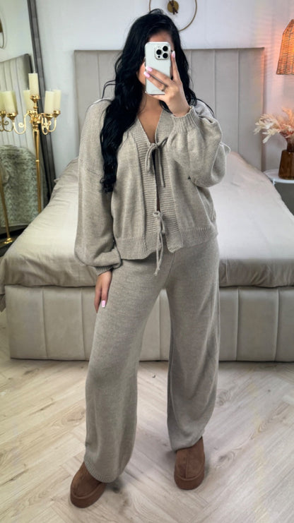 Knitwear Two Ties Cardigan Set