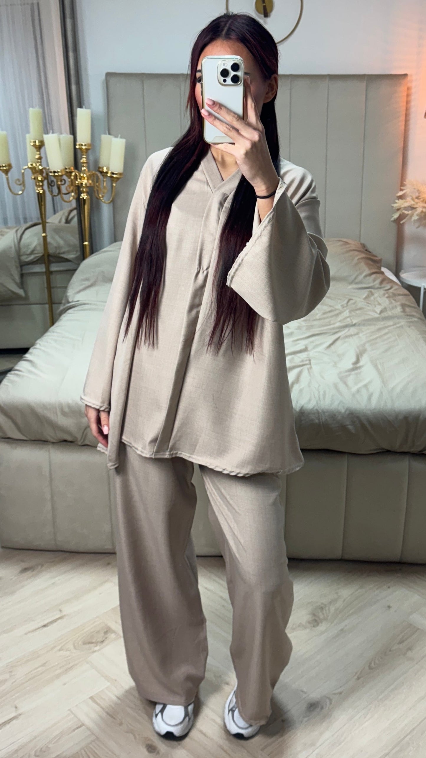 V Neck Essential Oversized Set