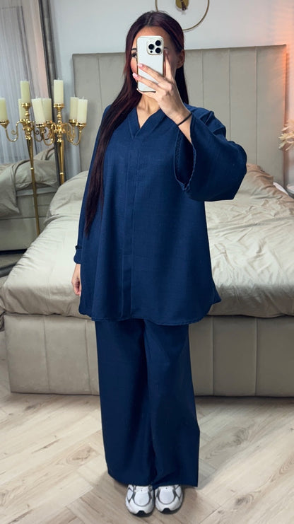 V Neck Essential Oversized Set