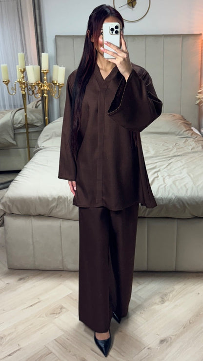 V Neck Essential Oversized Set