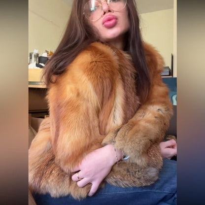 Red fox fur coat