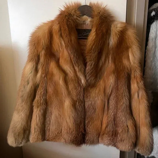 Red fox fur coat