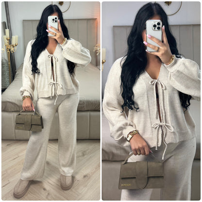 Knitwear Two Ties Cardigan Set