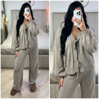 Knitwear Two Ties Cardigan Set