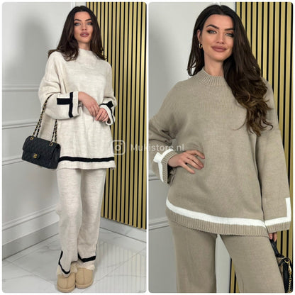 Knitwear Oversized Double Split Wide Leg Set Line Details