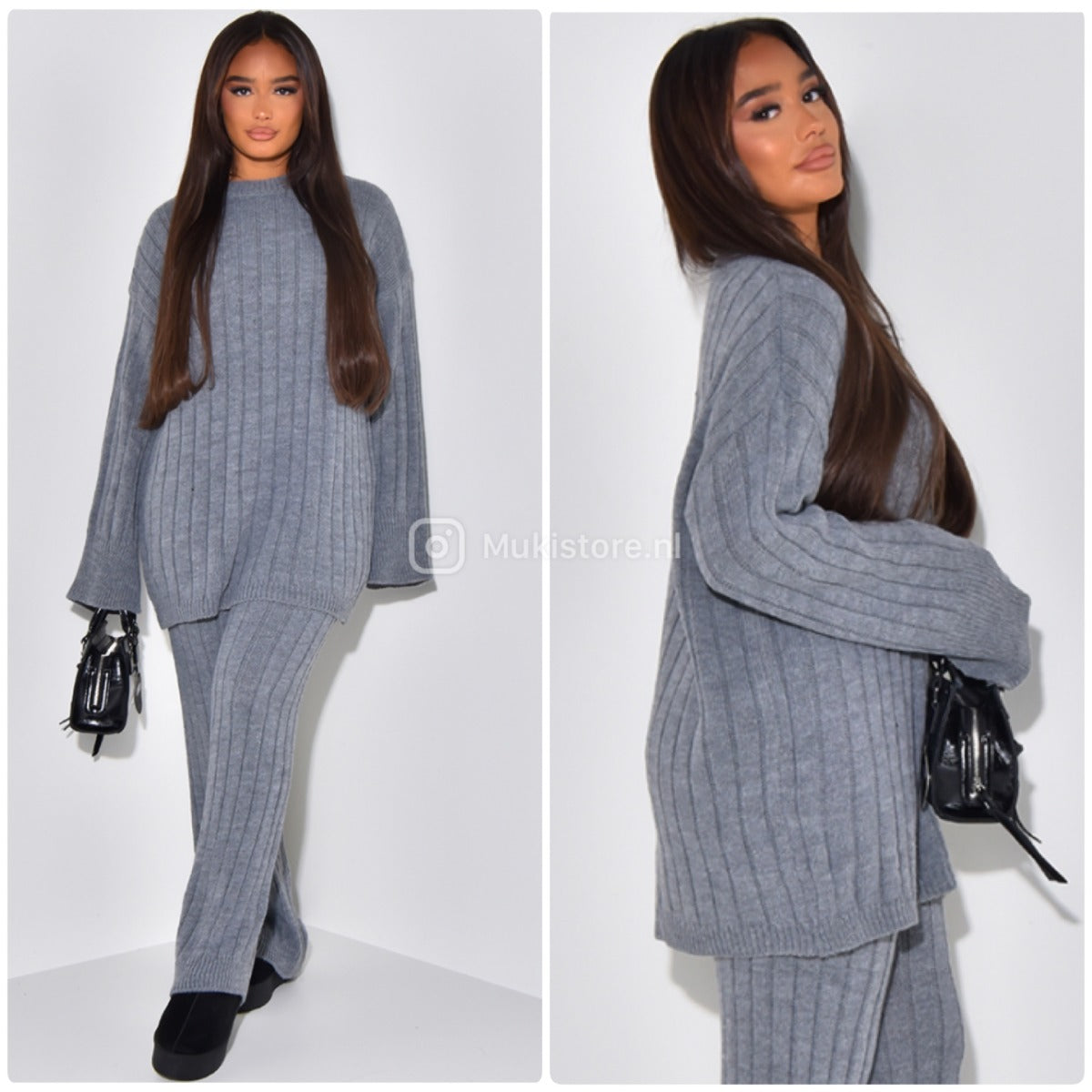 Knitwear Oversized Long Top Wide Leg And Sleeve Detail 23535