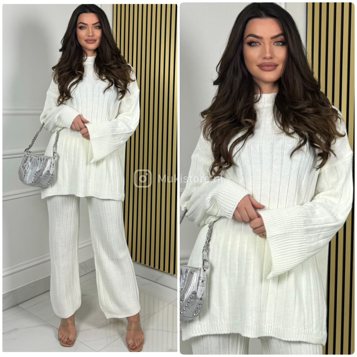 Knitwear Oversized Long Top Wide Leg And Sleeve Detail 23535