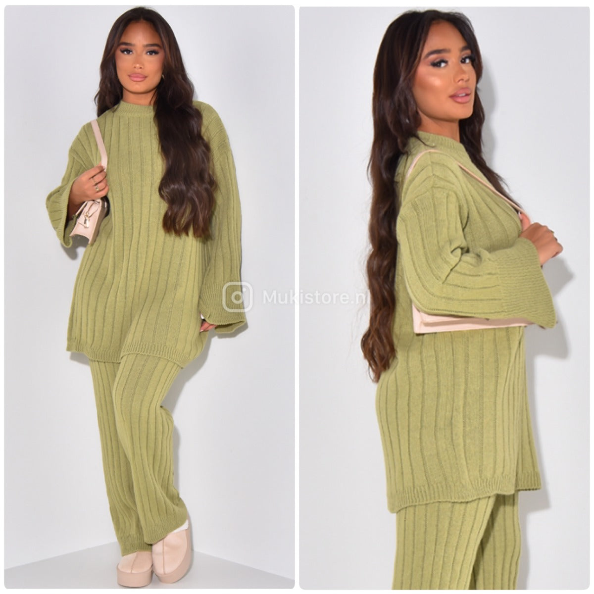 Knitwear Oversized Long Top Wide Leg And Sleeve Detail 23535