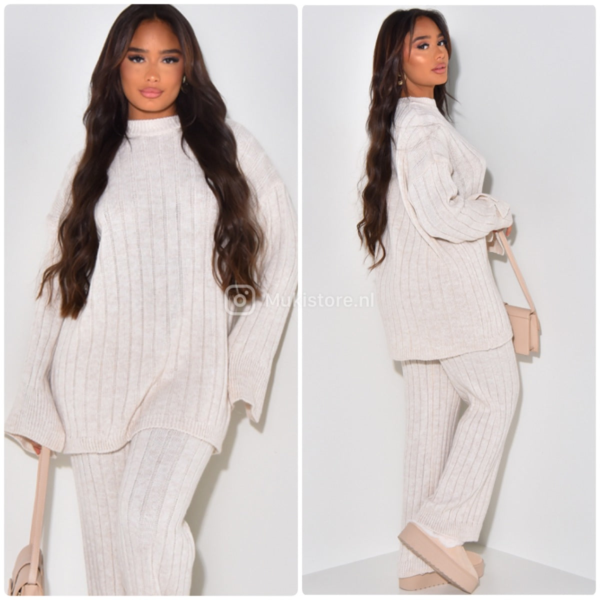 Knitwear Oversized Long Top Wide Leg And Sleeve Detail 23535