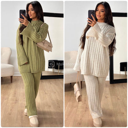 Knitwear Oversized Long Top Wide Leg And Sleeve Detail 23535