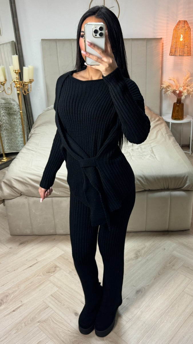 Knitwear Shawl Wrap Detail Set