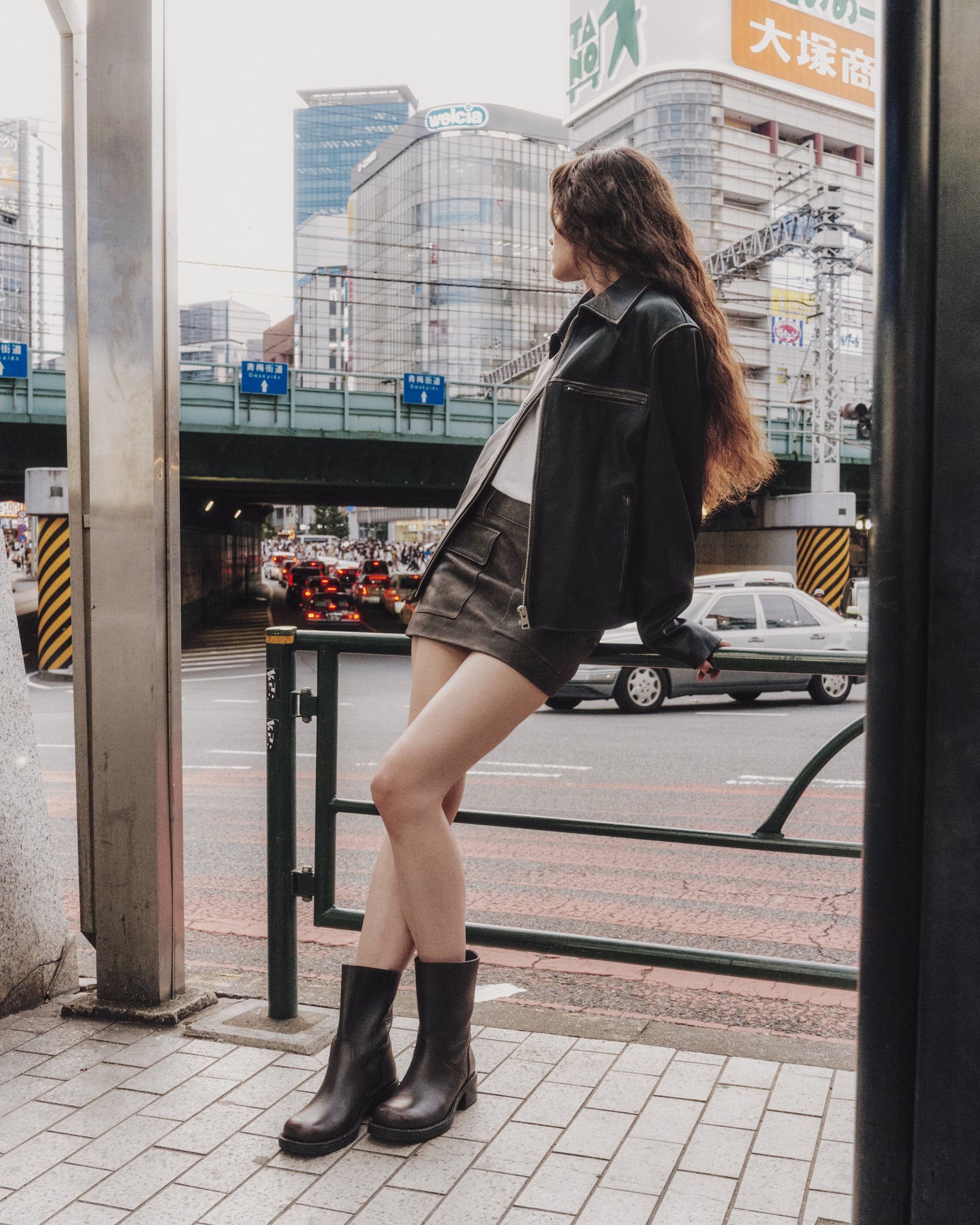 The Black Faded Straight Leather Jacket