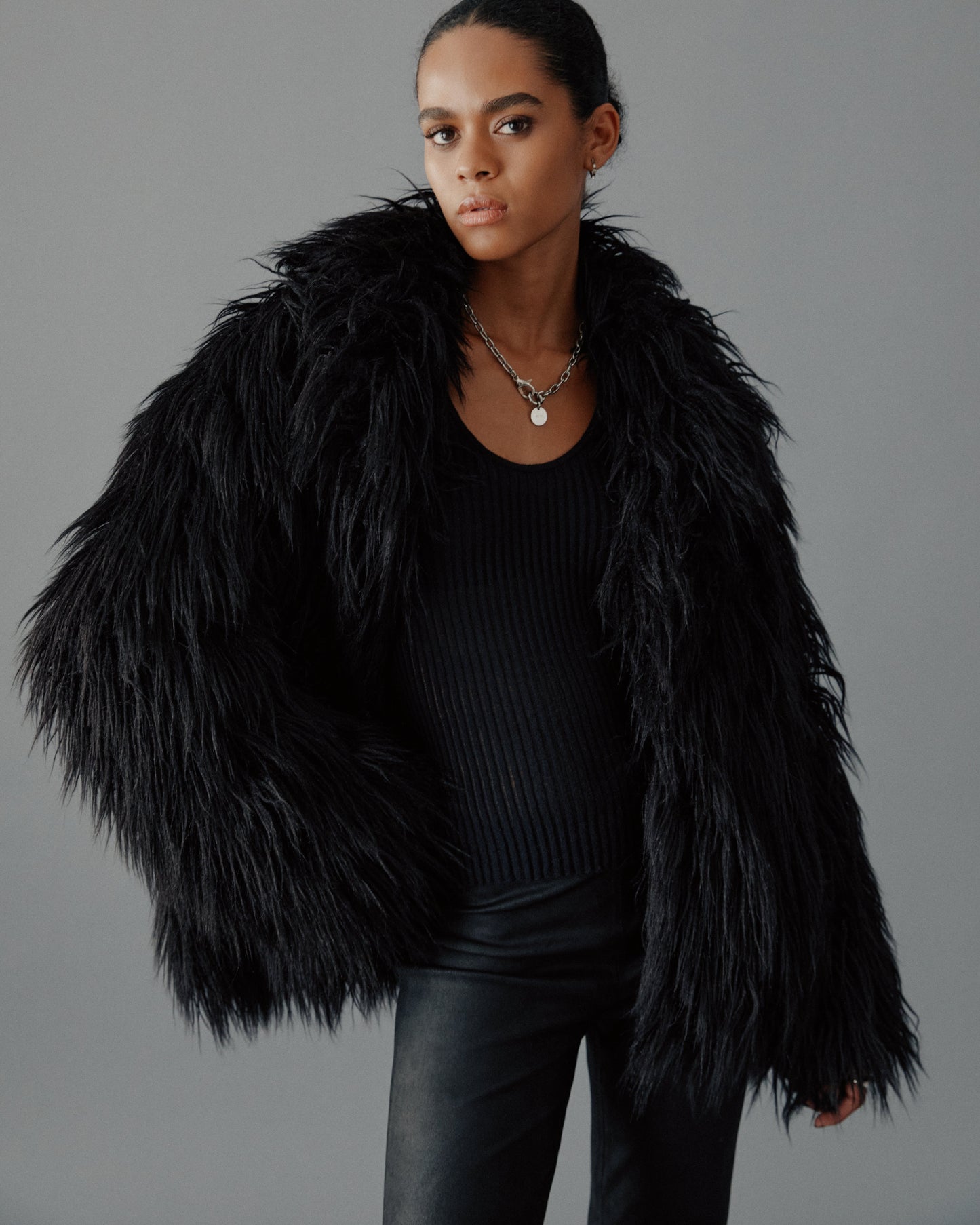 The Black Fluffy Jacket