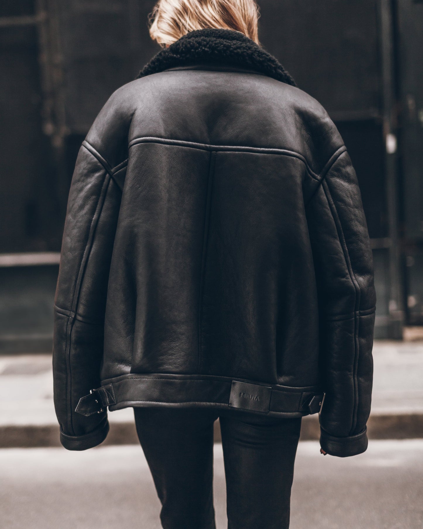 The Black Leather Shearling Jacket