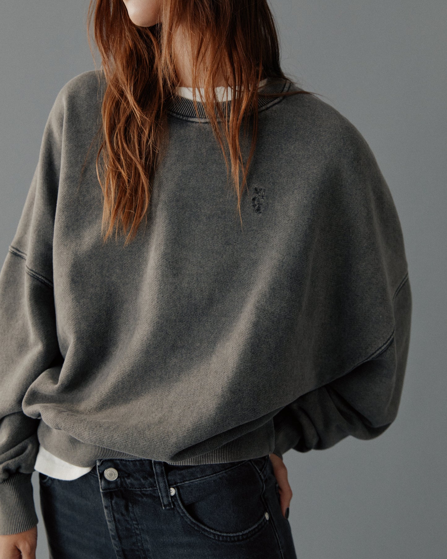 The Dark Faded Embroidered Standard Sweater