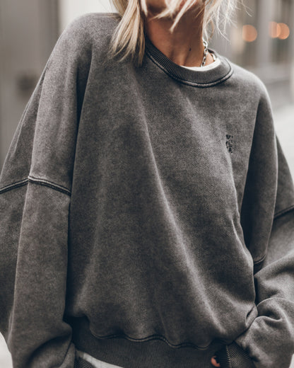 The Dark Faded Embroidered Standard Sweater
