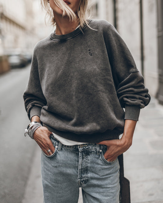 The Dark Faded Embroidered Standard Sweater