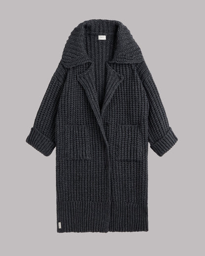The Dark Grey Long Knitted Cardigan