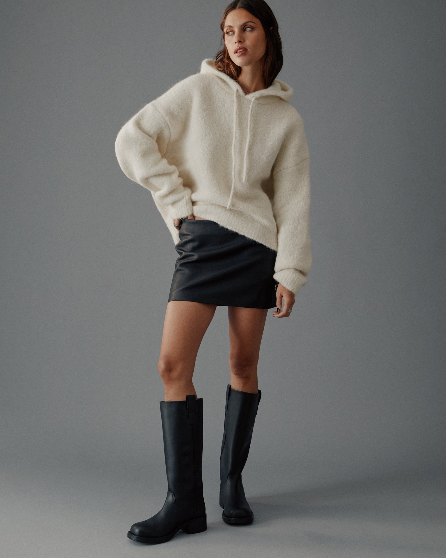 The Ecru Fluffy Alpaca Hoodie