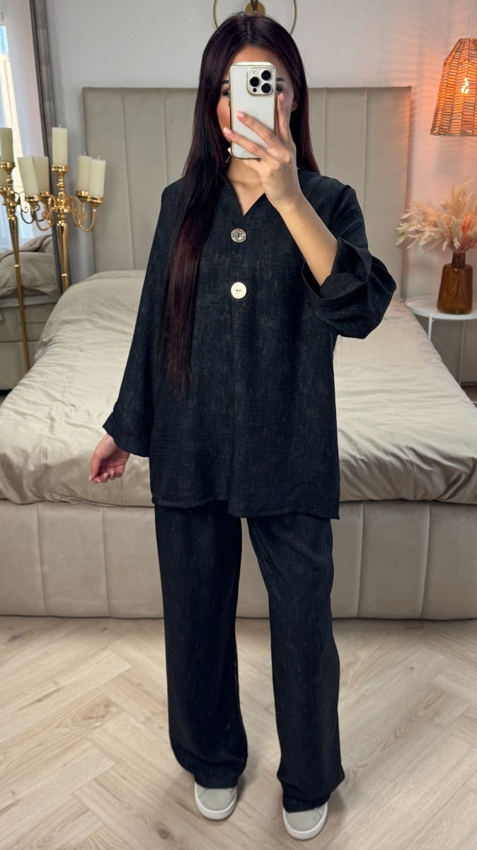 Minimalist Set Golden Button Detail