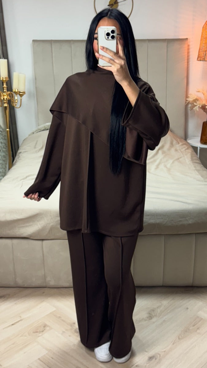 Shawl Mid Stripes Detail Super Comfy Set