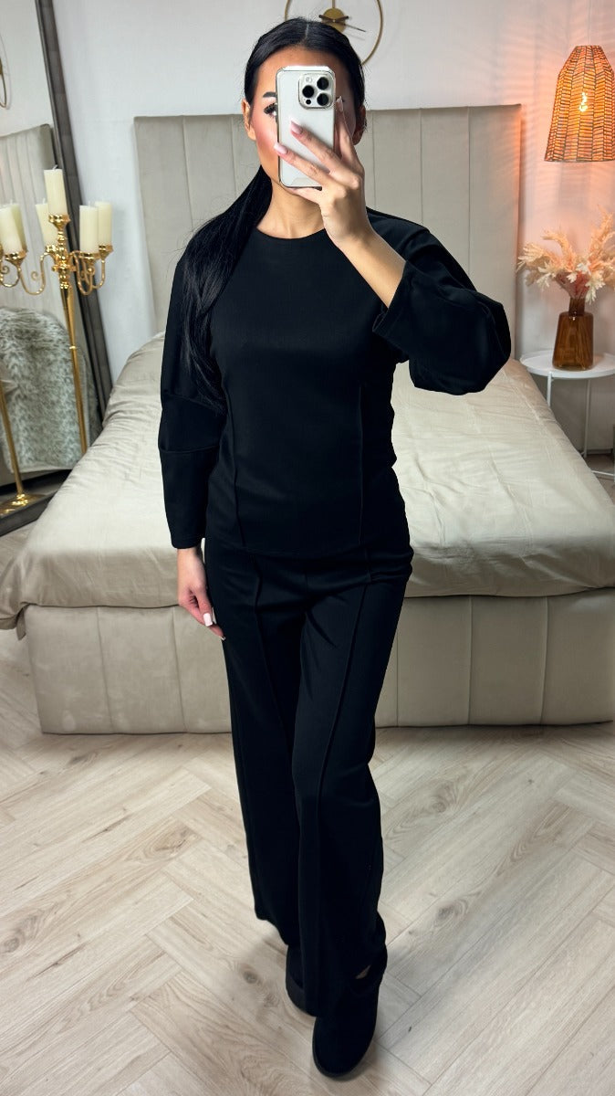 Slim Fit Essential Soft Material Set Seam Details