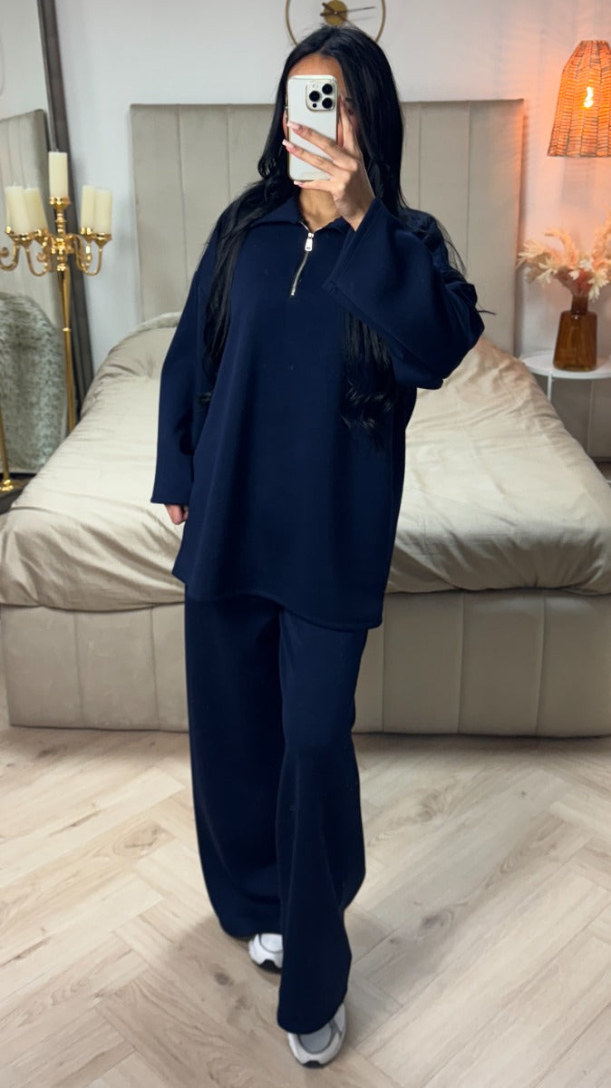 Soft Essential Zipper Set Wide Legs